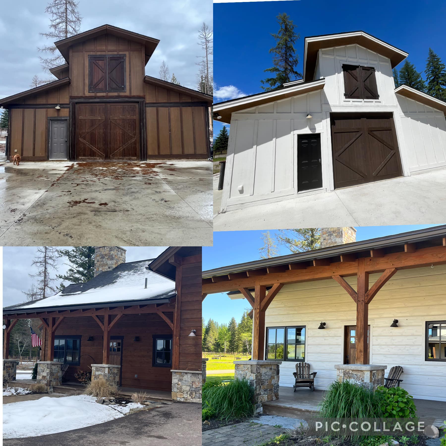 Before and after barn and home exterior repaint